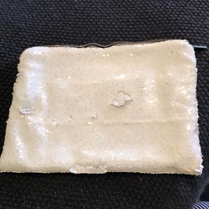 Zara white sequin clutch